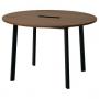 Round Walnut Veneer / Black