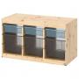 Light White Stained Pine Gray / Blue / Dark Gray