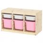 Light White Stained Pine White / Pink