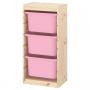 Light White Stained Pine / Pink