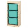 Light White Stained Pine / Turquoise
