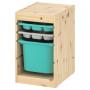 Light White Stained Pine Turquoise / Gray