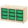 Light White Stained Pine / Green