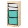 Light White Stained Pine White / Turquoise